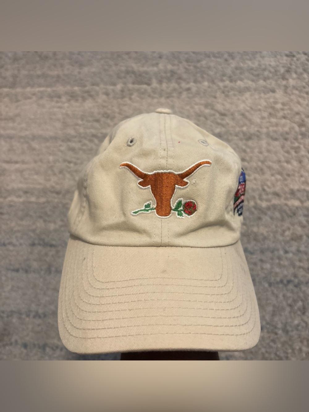 Vintage American Needle Texas Longhorns 2010 BCS Rose Bowl Dad Hat Beige Cap
